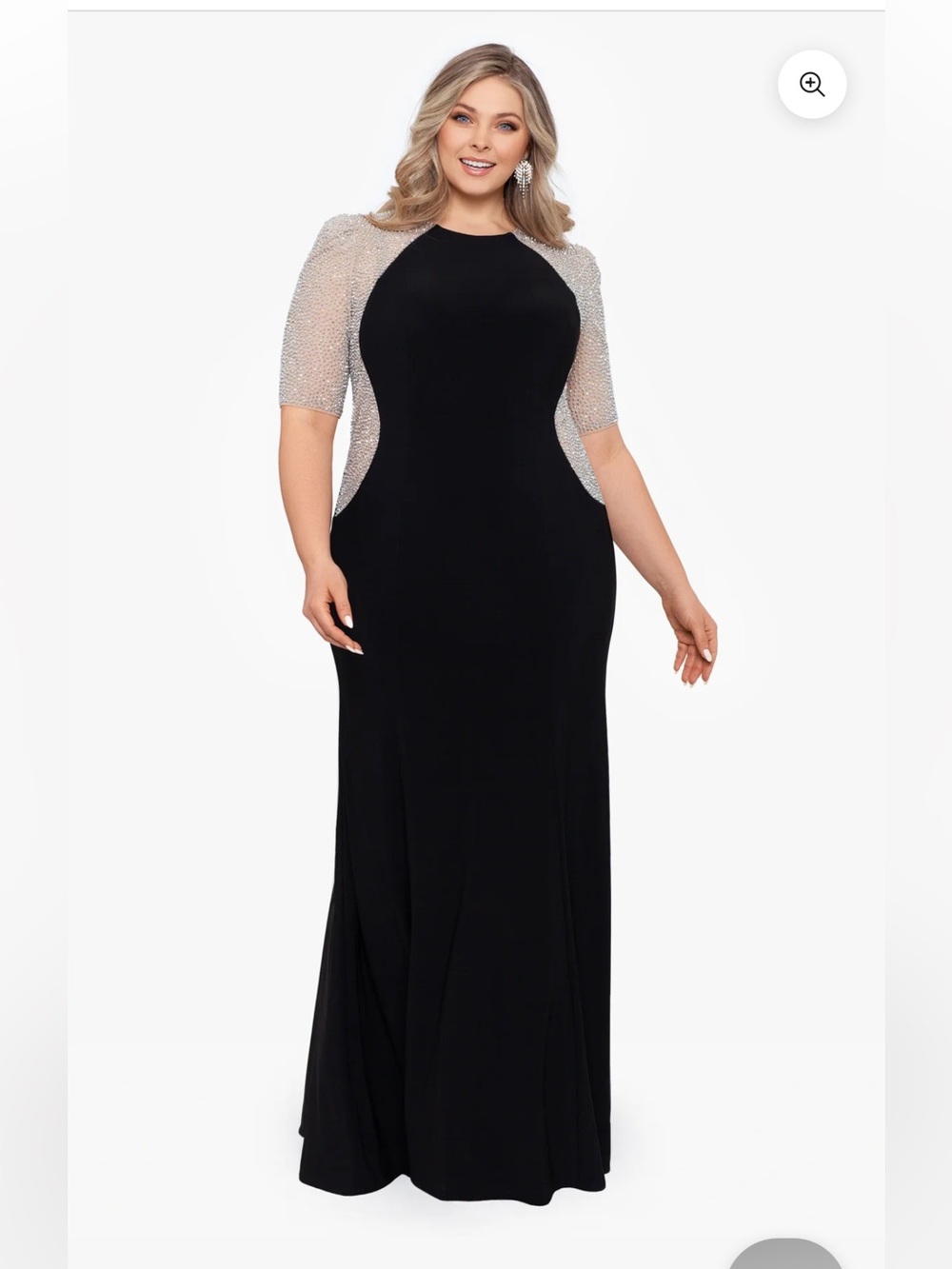 XSCAPE ELISE" QUARTER SLEEVE JERSEY KNIT DRESS SIZE 8 - Picture 2 of 4